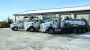 A TKS Industries truck backs up to one of the many trailers the crew will stay in while on a job site for extended days.

